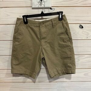 Old Navy Tan Flat Front Shorts Versatile Cotton Twill